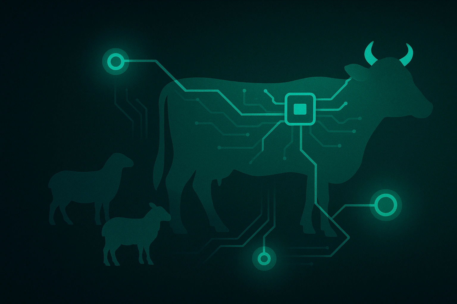 Cow and sheep with sensors